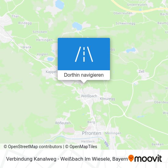 Verbindung Kanalweg - Weißbach Im Wiesele Karte