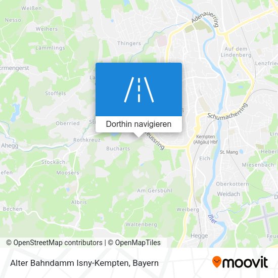 Alter Bahndamm Isny-Kempten Karte