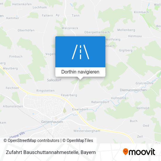 Zufahrt Bauschuttannahmestelle Karte