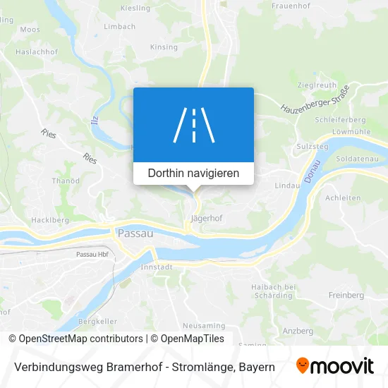 Verbindungsweg Bramerhof - Stromlänge Karte