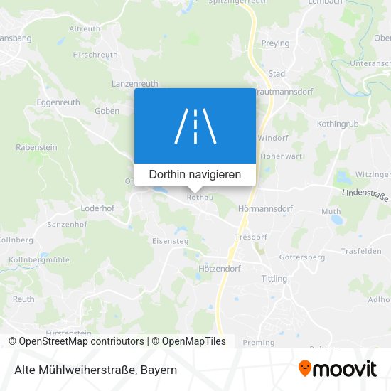 Alte Mühlweiherstraße Karte