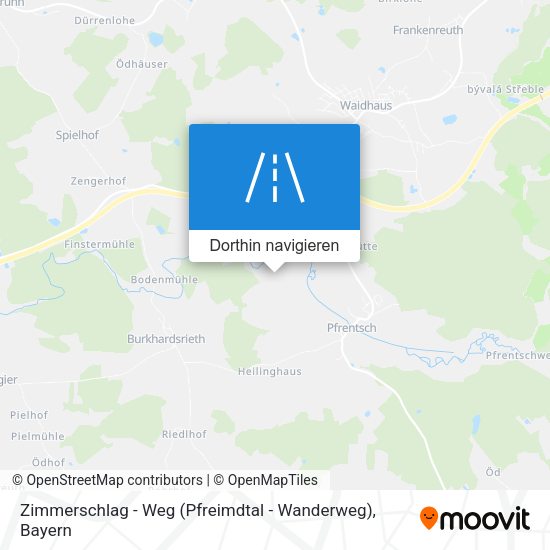 Zimmerschlag - Weg (Pfreimdtal - Wanderweg) Karte