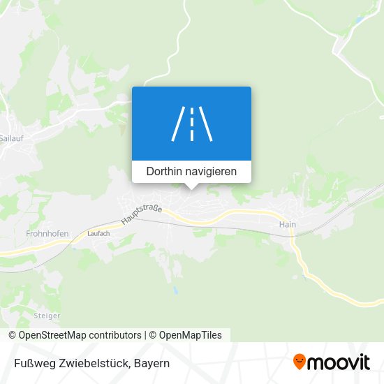 Fußweg Zwiebelstück Karte