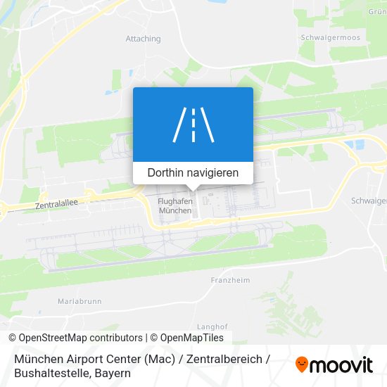 München Airport Center (Mac) / Zentralbereich / Bushaltestelle Karte