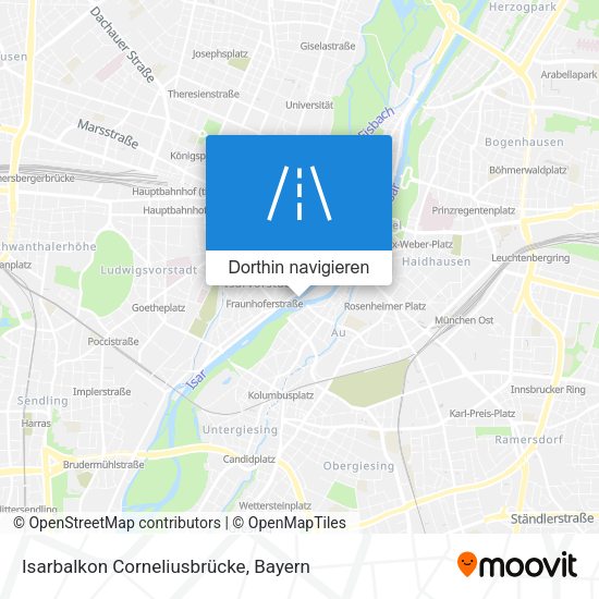 Isarbalkon Corneliusbrücke Karte