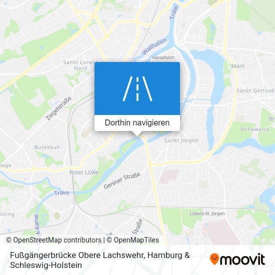 Fußgängerbrücke Obere Lachswehr Karte