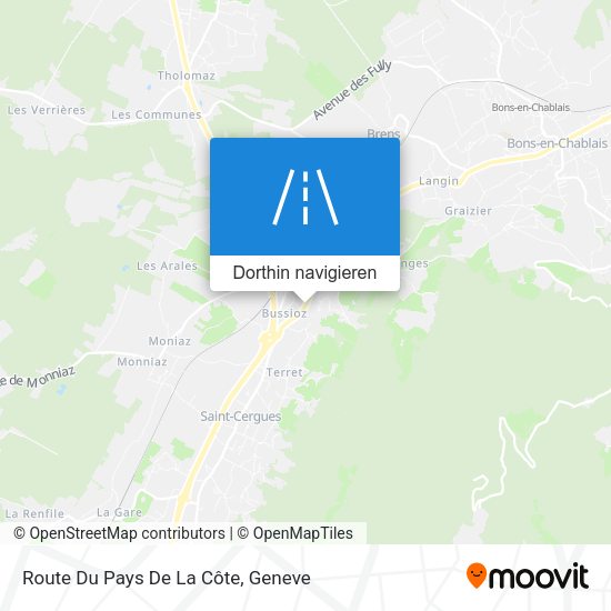 Route Du Pays De La Côte Karte