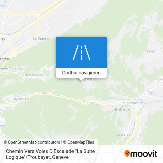 Chemin Vers Voies D'Escalade "La Suite Logique" / Troubayet Karte