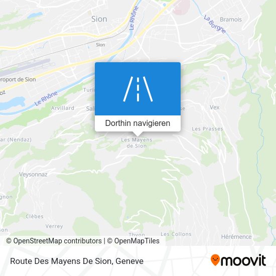 Route Des Mayens De Sion Karte