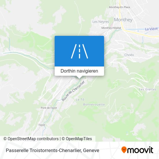 Passerelle Troistorrents-Chenarlier Karte