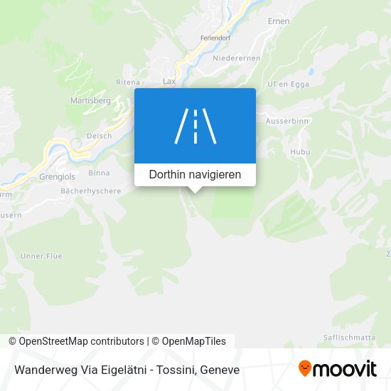Wanderweg Via Eigelätni - Tossini Karte