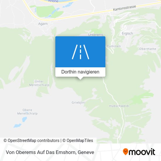 Von Oberems Auf Das Emshorn Karte