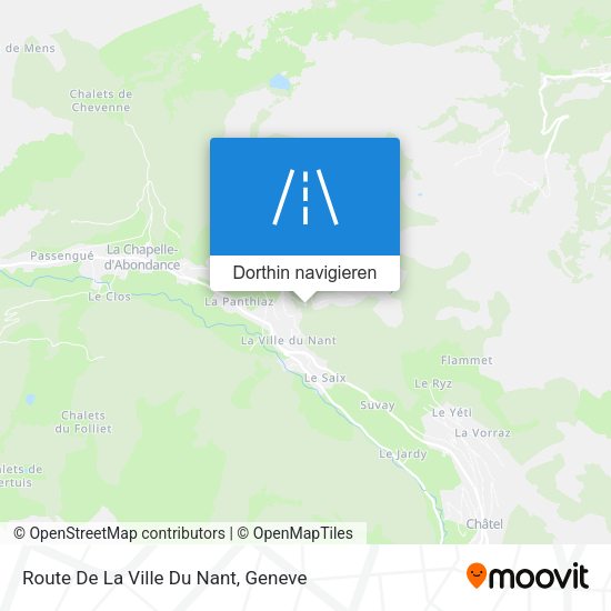 Route De La Ville Du Nant Karte