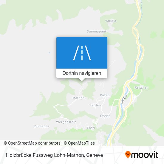 Holzbrücke Fussweg Lohn-Mathon Karte