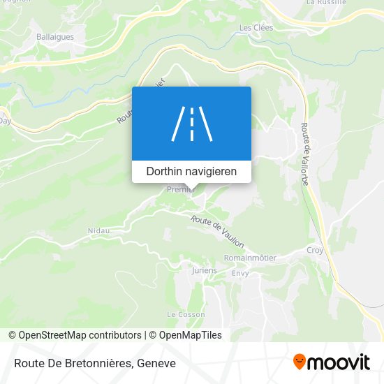 Route De Bretonnières Karte