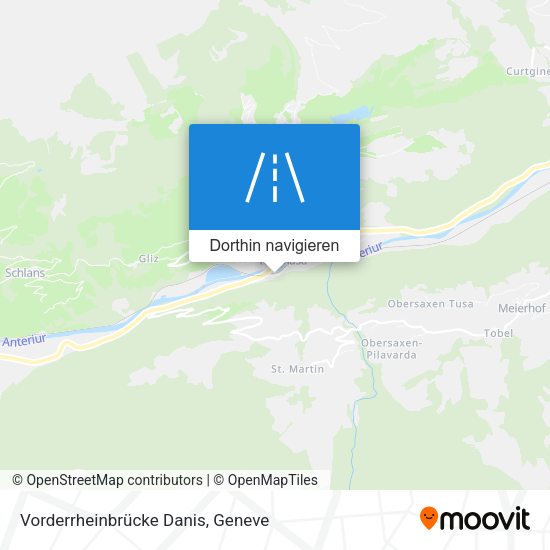 Vorderrheinbrücke Danis Karte