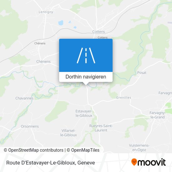 Route D'Estavayer-Le-Gibloux Karte