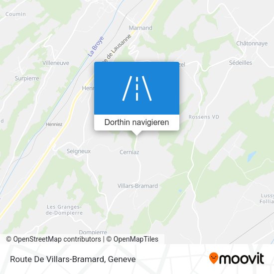 Route De Villars-Bramard Karte