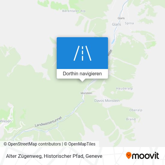 Alter Zügenweg, Historischer Pfad Karte