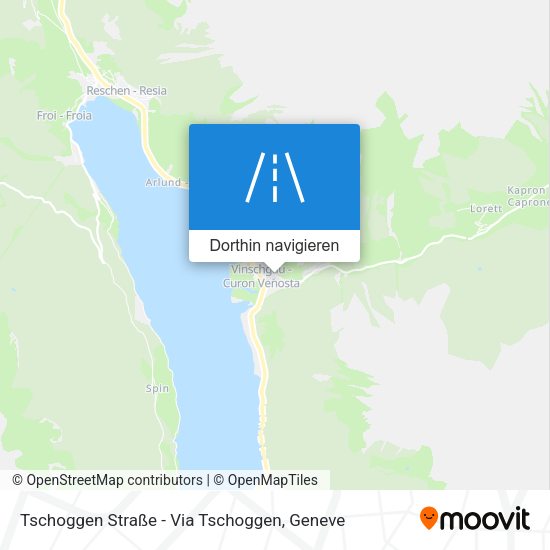 Tschoggen Straße - Via Tschoggen Karte