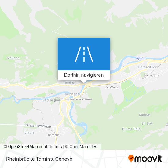 Rheinbrücke Tamins Karte