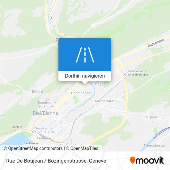 Rue De Boujean / Bözingenstrasse Karte