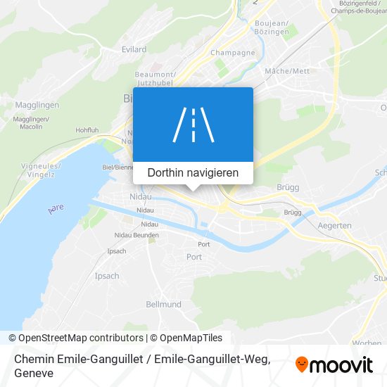 Chemin Emile-Ganguillet / Emile-Ganguillet-Weg Karte