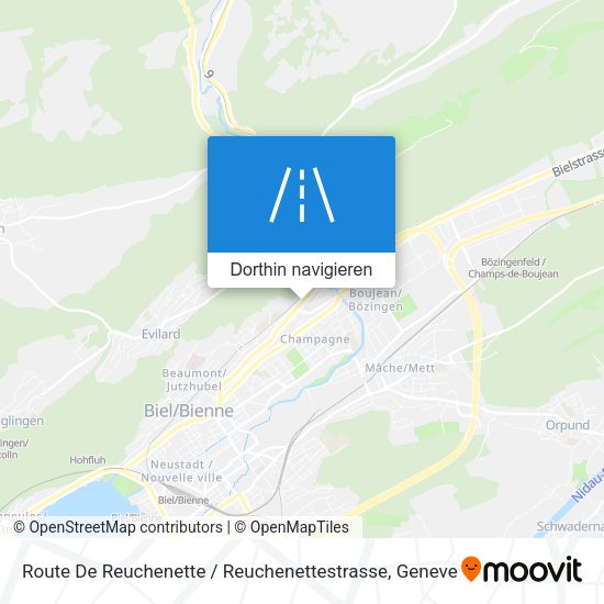 Route De Reuchenette / Reuchenettestrasse Karte