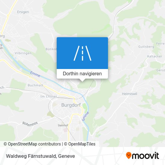 Waldweg Färnstuwald Karte