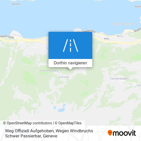 Weg Offiziell Aufgehoben, Wegen Windbruchs Schwer Passierbar Karte