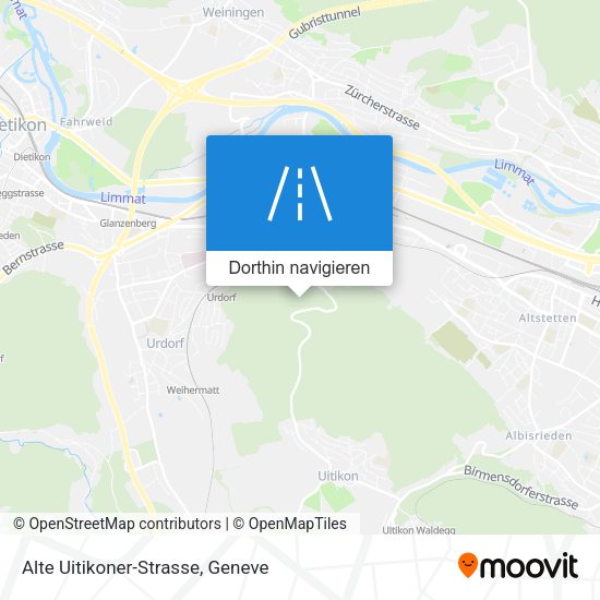 Alte Uitikoner-Strasse Karte