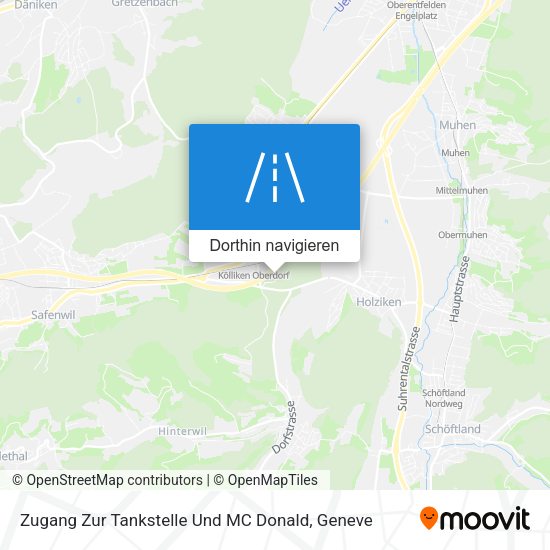 Zugang Zur Tankstelle Und MC Donald Karte