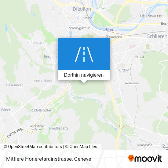 Mittlere Honeretsrainstrasse Karte