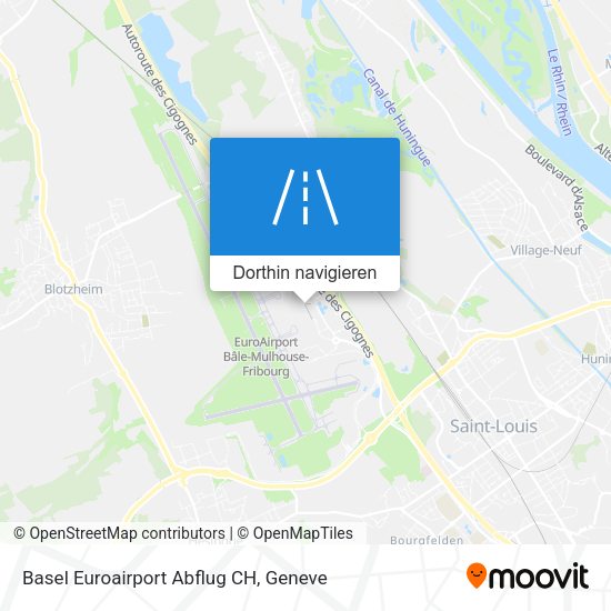 Basel Euroairport Abflug CH Karte