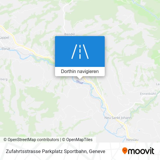Zufahrtsstrasse Parkplatz Sportbahn Karte