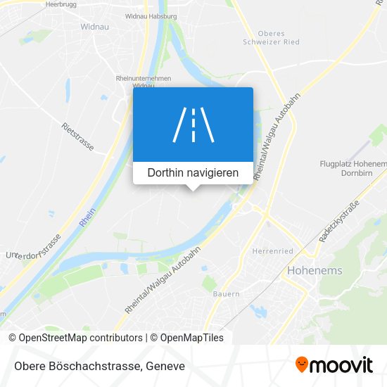 Obere Böschachstrasse Karte