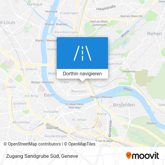 Zugang Sandgrube Süd Karte