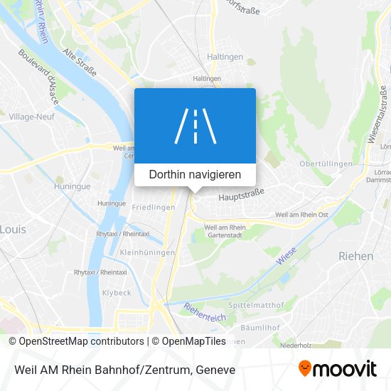 Weil AM Rhein Bahnhof/Zentrum Karte