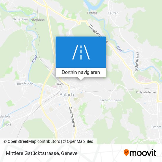 Mittlere Gstücktstrasse Karte