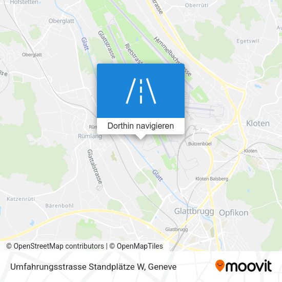 Umfahrungsstrasse Standplätze W Karte