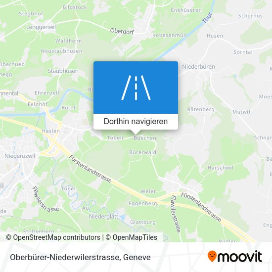 Oberbürer-Niederwilerstrasse Karte