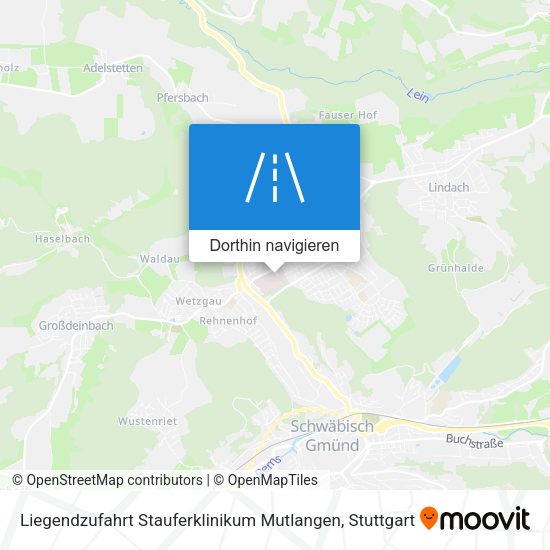 Liegendzufahrt Stauferklinikum Mutlangen Karte