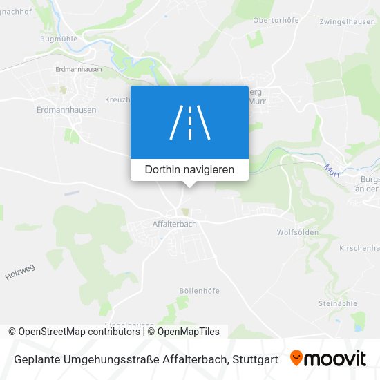 Geplante Umgehungsstraße Affalterbach Karte