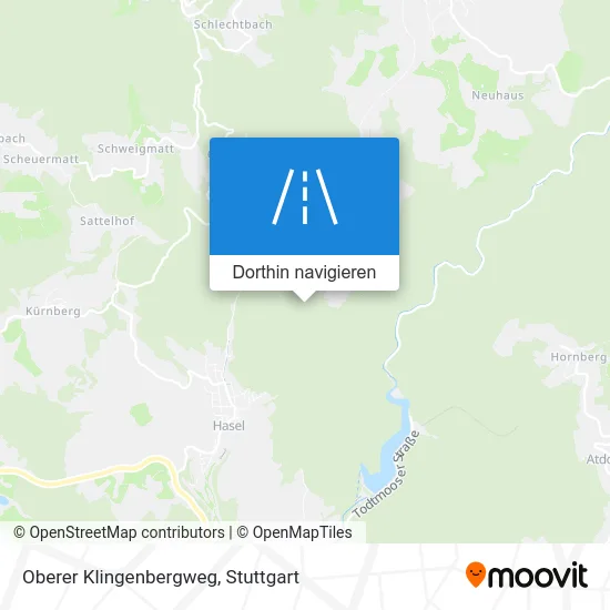 Oberer Klingenbergweg Karte
