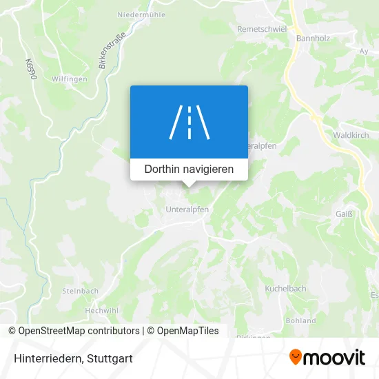 Hinterriedern Karte