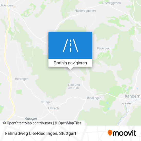 Fahrradweg Liel-Riedlingen Karte