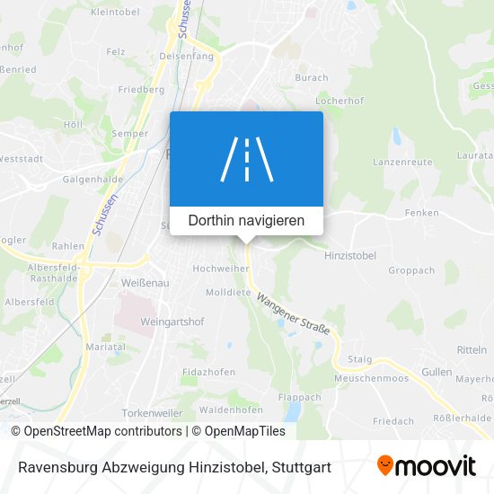 Ravensburg Abzweigung Hinzistobel Karte