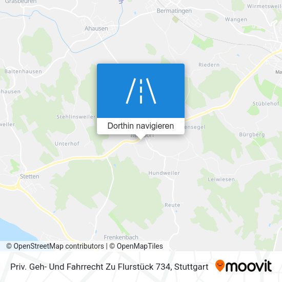 Priv. Geh- Und Fahrrecht Zu Flurstück 734 Karte