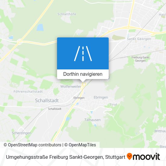 Umgehungsstraße Freiburg Sankt-Georgen Karte