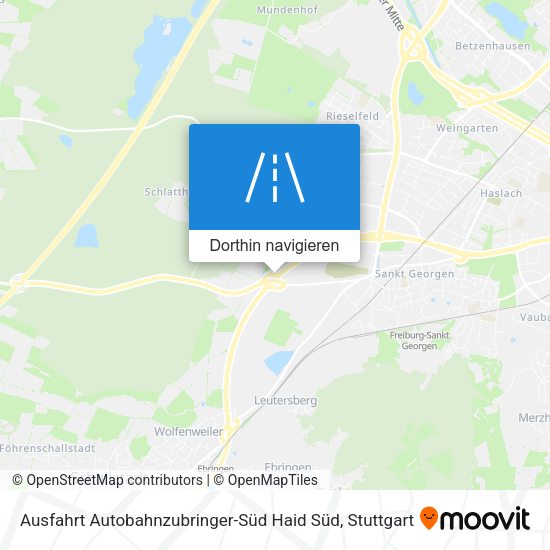 Ausfahrt Autobahnzubringer-Süd Haid Süd Karte